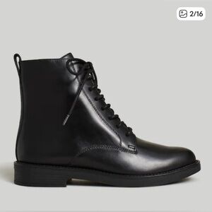 New! Madewell The Evelyn Lace-Up Ankle Boot in Leather